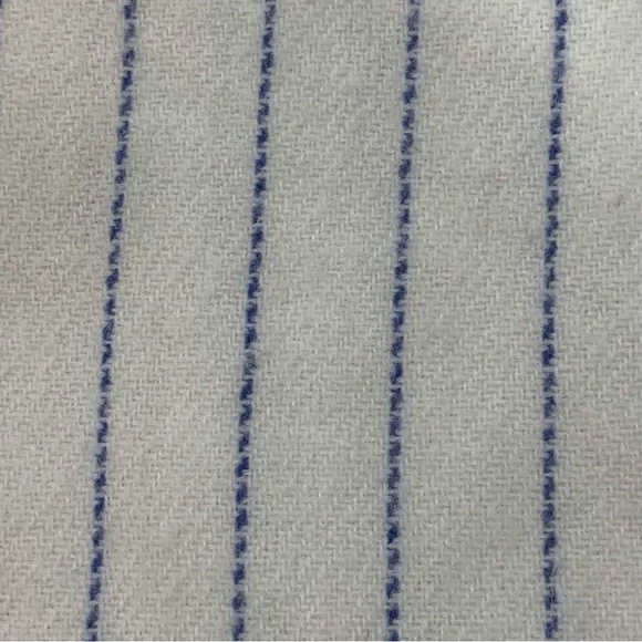 Abercrombie White with Blue Pen Stripe Fringe Scarf - Picture 4 of 4